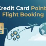 Credit Card Points Flight Booking showing a credit card, airplane, and reward points.