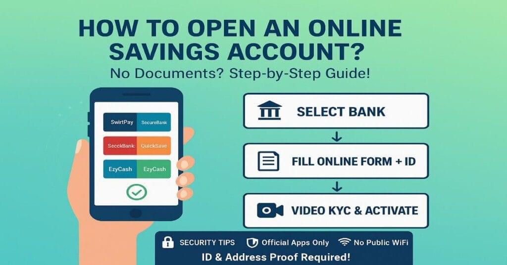 Online Savings Account Kaise Khole – Step by Step Guide with Bank Select, Form Fill & Video KYC.